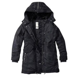 Abercrombie A&F Shiny Parka Puffer - Medium M - Black
